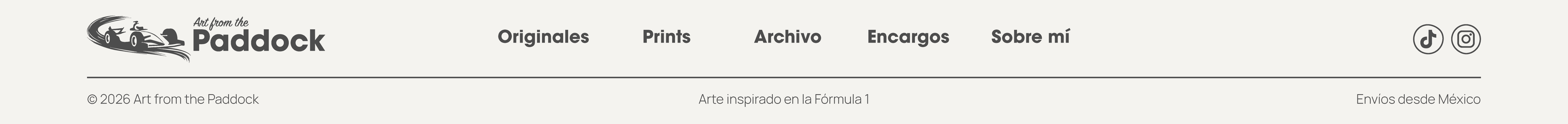 Art from the Paddock: navegación y redes sociales